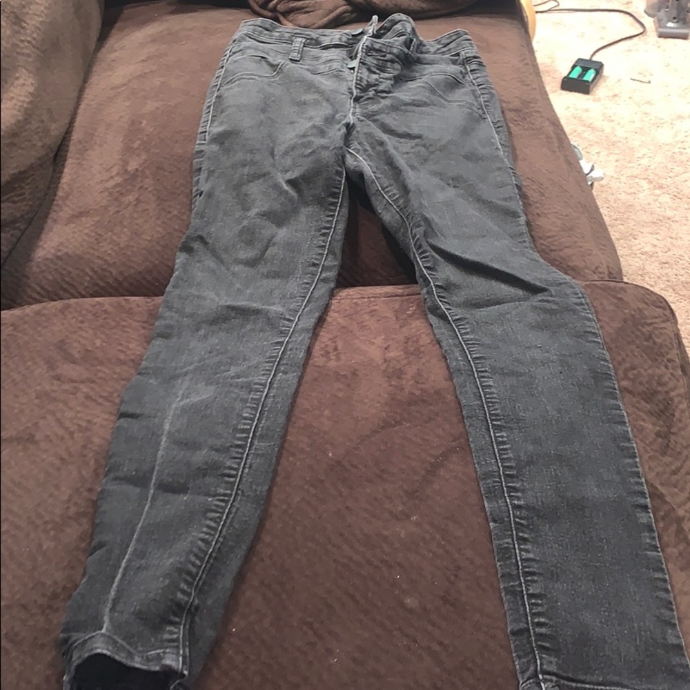 High waisted black skinny jeans
